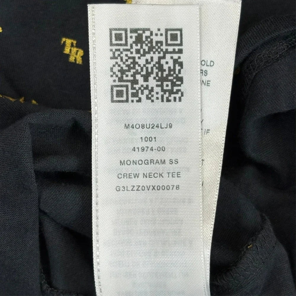 True Religion Short Sleeve Tee T-Shirt Mens 3XL Black All‎ Over Logo Monogram